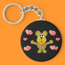 Bear and Hearts Keychain