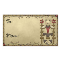 Bear Angel - Country/Prim Gift Tags business cards by mrssocolov2 Bear Angel - Country/Prim Gift Tags business cards