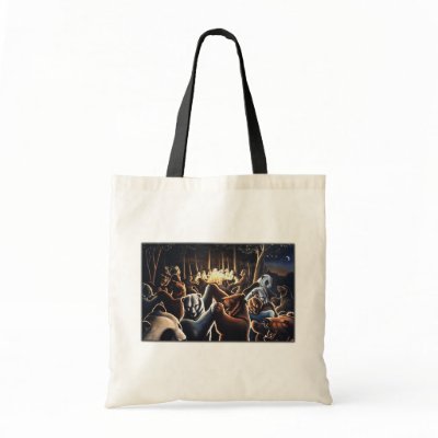 Bear Art Tote Bag Dancing Bears Shopping Bag by artist_kim_hunter