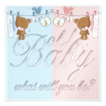 Bear Baby Gender Reveal Party Invitation
