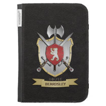 Bear Battle Crest Black Kindle Case