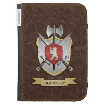 Bear Battle Crest Brown Kindle Folio Cases
