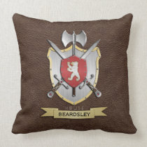 Bear Battle Crest Brown Pillows