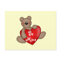 Bear Be Mine Valentine Tshirts and Gifts Postcards