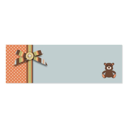 Bear Bear Boy Skinny Gift Tag B Business Card Template (front side)