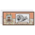 Bear Bear Boy Tall Announcement Card