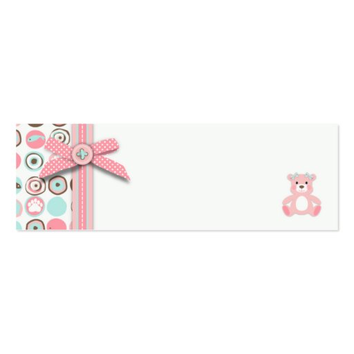 Bear Bear Girl Favor Tag Business Card Template (front side)
