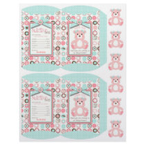 Bear Bear Girl Party Favor Box Template Flyers