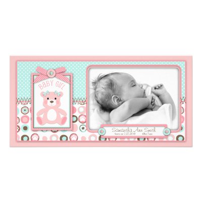 Bear Bear Girl Photo Card by LullabyeDreams