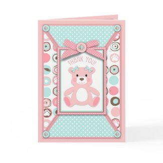 Bear Bear Girl TY Card card