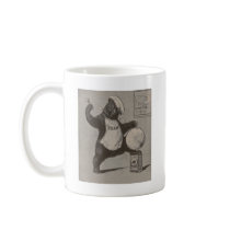 Bear Beating Gong mugs by pinkalmond Bear Beating Gong mugs