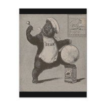 Bear Beating Gong postcards by pinkalmond Bear Beating Gong postcards