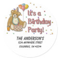 Bear Birthday Party Address Labels stickers by mrssocolov2 Bear Birthday Party Address Labels stickers