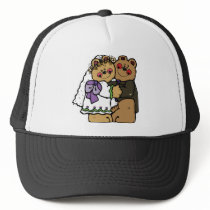 Bear Bride and Bear Groom Mesh Hat