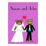 Bear Bride and Groom Wedding Invitation