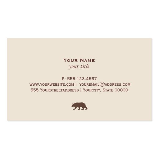 Bear Business Card (back side)