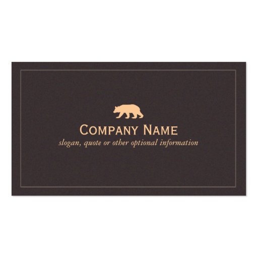 Bear Business  Card Business Card Template (front side)