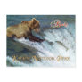 Bear catching salmon, Katmai National Park, AK Postcard