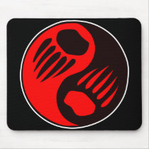 Bear Claw Yin Yang Black Mouse Pad