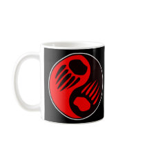 Bear Claw Yin Yang Black Mugs