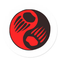 Bear Claw Yin Yang stickers by WhiteTiger_LLC Bear Claw Yin Yang stickers