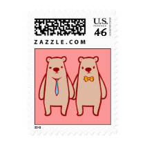 Bear Couple Doodle Art Postage postage