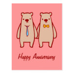 Bear Couple Doodle Art Postcard