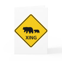 Bear Crossing Highway Sign Card