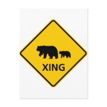 Bear Crossing Highway Sign Post Card