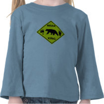 Bear Crossing Sign with Bear and Tracks t-shirts