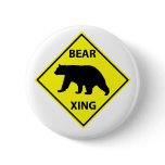 Bear Crossing Sign with Bear buttons