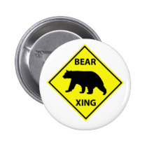 Bear Crossing Sign with Bear buttons
