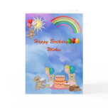 Bear Cupcake Birthday Greeting Card