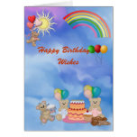 Bear Cupcake Birthday Greeting Card cards