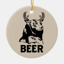Bear + Deer = Beer Christmas Ornament