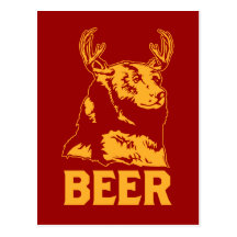 Bear + Deer = Beer Post Card