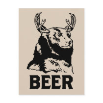 Bear + Deer = Beer postcards