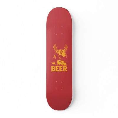 Bear + Deer = Beer Custom Skate Board by strk3