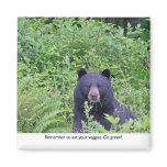 Bear Eating His Veggies Refrigerator Magnet