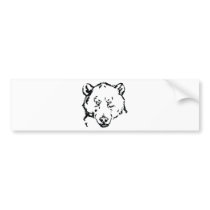 Bear face outline bumper sticker