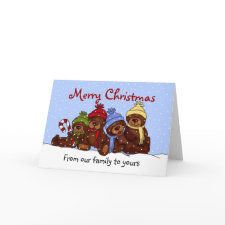 Bear family Christmas card card