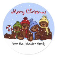 Bear family Christmas stickers sticker