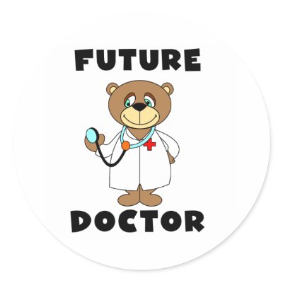 Bear Future Doctor Round Sticker by toddlersplace
