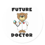 Bear Future Doctor Round Sticker