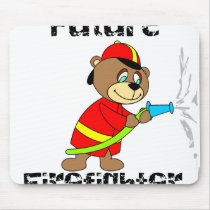 Bear Future Firefighter mousepads by toddlersplace Bear Future Firefighter mousepads