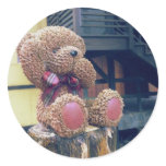 Bear Greeting Round Sticker