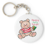 Bear Happy Holly Days Christmas Key Chains