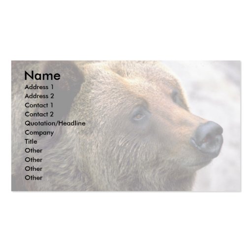 Bear Head Business Card Templates (front side)