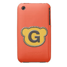Bear Head Initial G iPhone 3 Cases