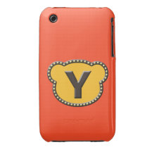 Bear Head Initial Y Case-Mate iPhone 3 Case